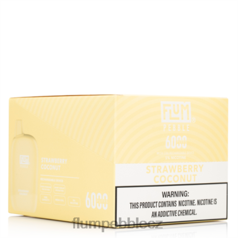 FLUM PEBBLES 6000 šluků 10 balení jahodový kokos Z88NP73 Flum Pebble Vape CZ
