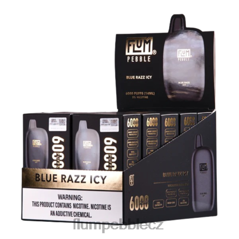 FLUM PEBBLES 6000 šluků 10 balení modrá razz ledová Z88NP15 Flum Pebble Flavors