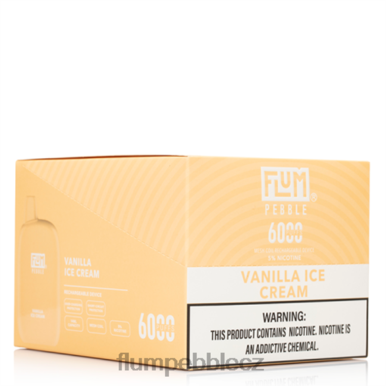 FLUM PEBBLES 6000 šluků 10 balení vanilková zmrzlina Z88NP85 Flum Pebble Flavors